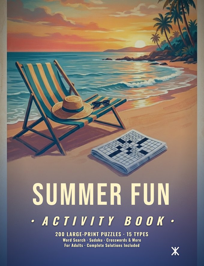Summer Fun, puzzle book cover by Kinnik Grid